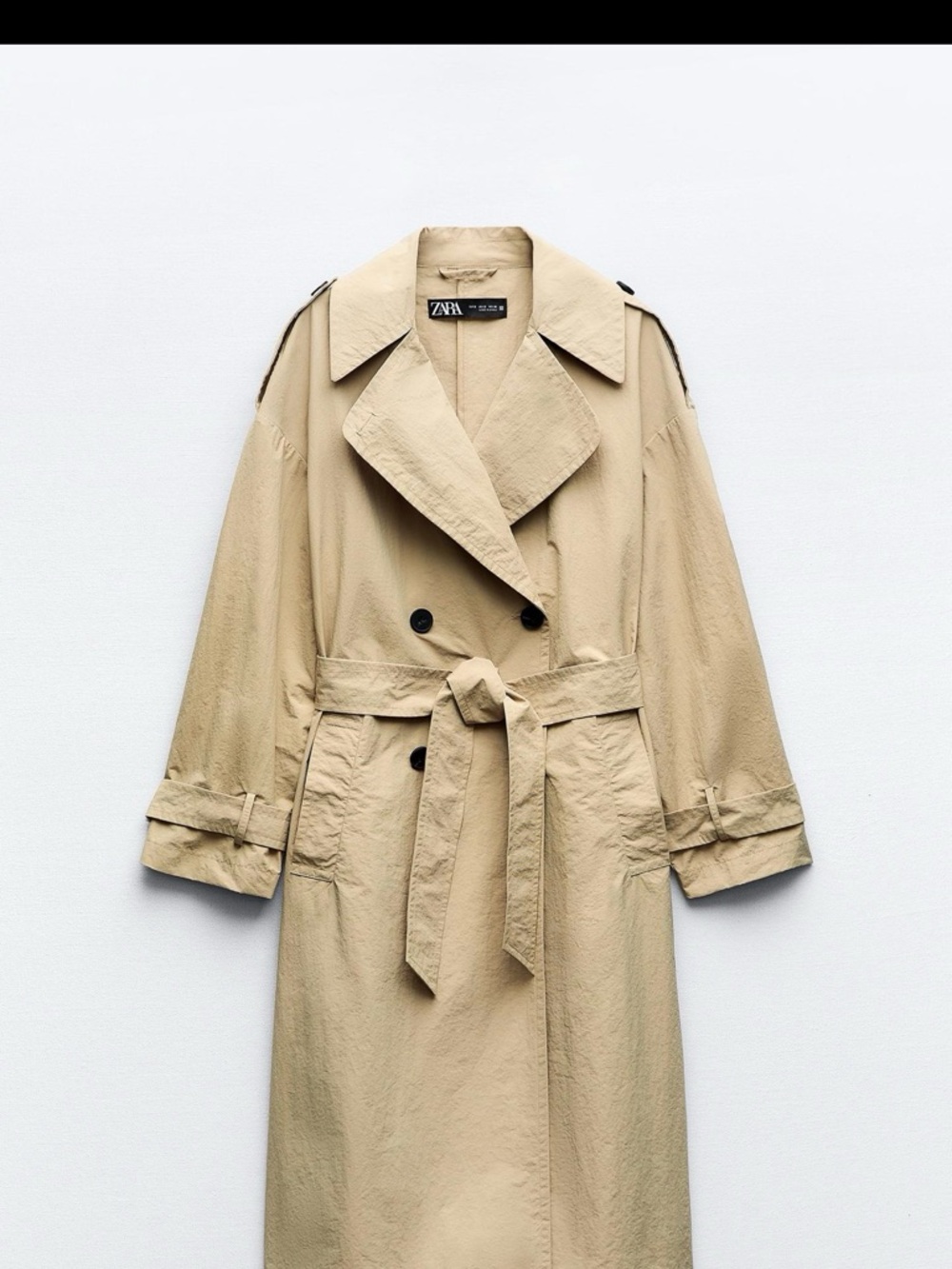 Zara Tan Double-Breasted Trench with Belt